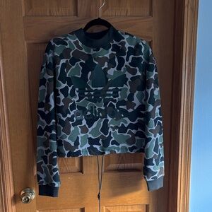 adidas Camouflage Cropped Sweatshirt